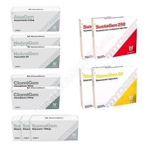 Balíček pro zvýšení hmotnosti za sucha LEVEL I (INJECT) - TESTOGEN + STANOGEN + OCHRANA + PCT (8 týdnů) - MYOGEN